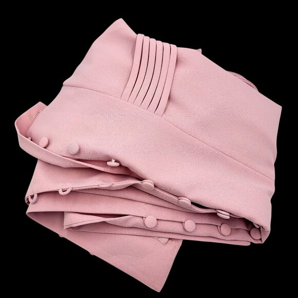 VTG 90S Y2K Pretty Woman Light Pink Button-Front Short Sleeve Midi Dress - Picture 7 of 16